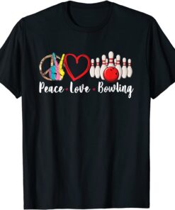 Peace Love Bowling Sublimation Tee Shirt