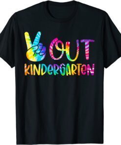 Peace Out Kindergarten Happy Last Day Of School Tie Dye Kid Tee Shirt