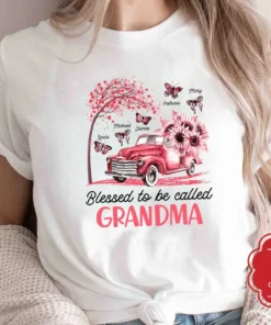 Personalized Blessed To Be Called Grandma Mother's Day Tee Shirt