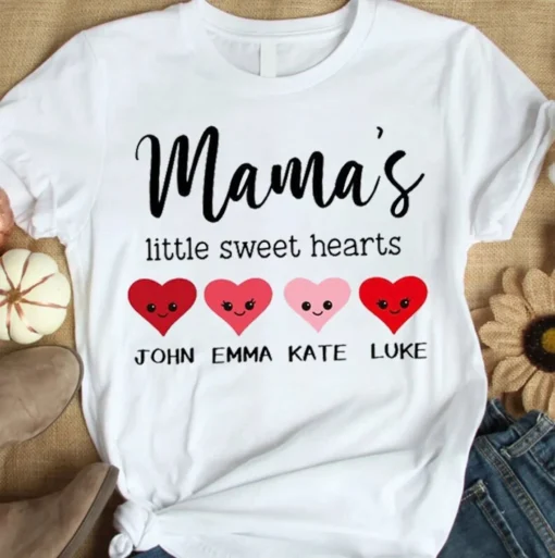 Personalized Mama's Little Sweet Hearts Tee Shirt