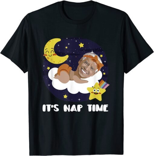 President Joe Biden Taking A Nap On The Moon Cute Tee Shirt