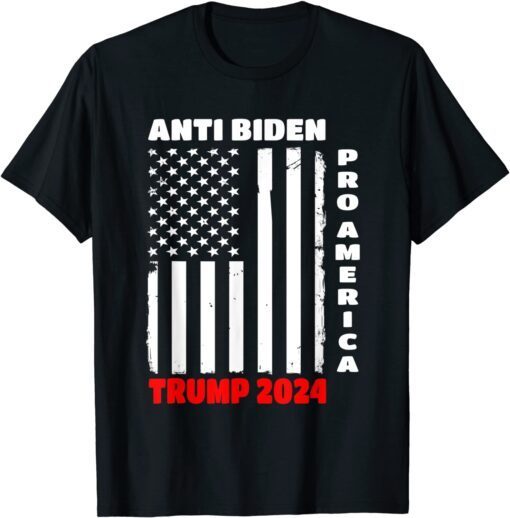 Pro America Anti Biden Flag USA Joe 4th July Tee Shirt