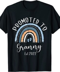 Promoted To Granny Est 2022 Rainbow First Time Grandma Tee Shirt