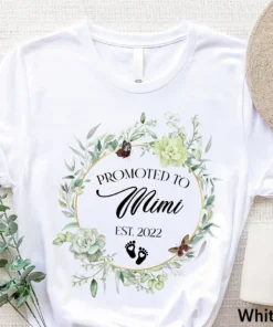 Promoted To Mimi 2022 Floral Butterfly Mother's Day Tee Shirt