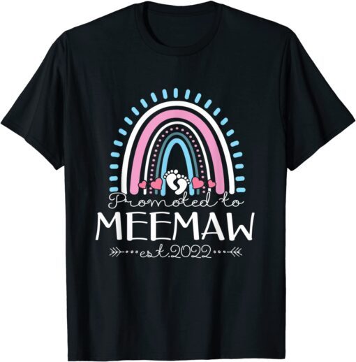 Promoted to MeeMaw Est 2022 First Time MeeMaw Pregnancy Tee Shirt