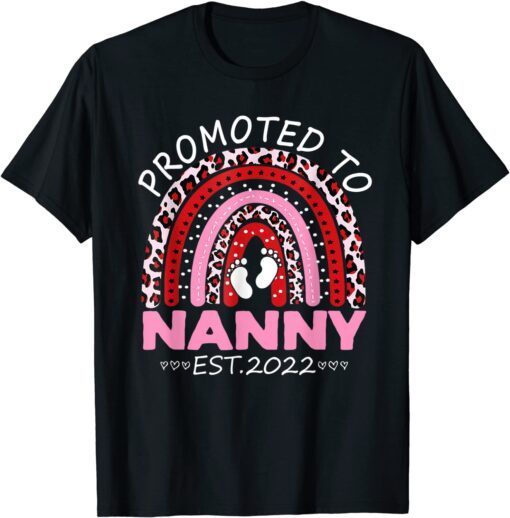 Promoted to Nanny Est 2022 First Time Nanny Tee Shirt