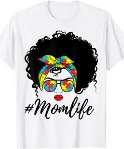 Proud Autism Mom Afro Hair Mother's Day 2022 Tee Shirt