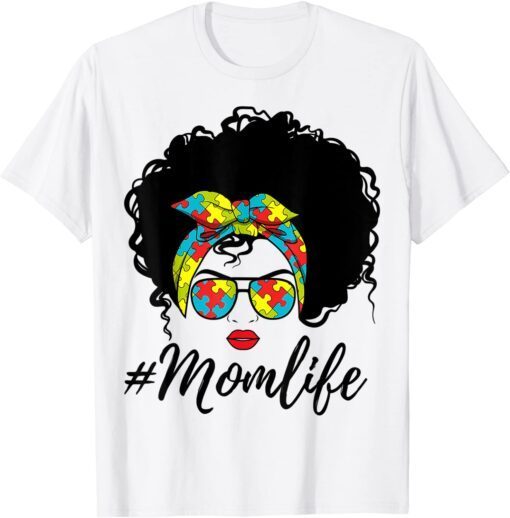 Proud Autism Mom Afro Hair Mother's Day 2022 Tee Shirt