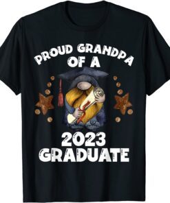 Proud Grandpa Of A 2023 Graduate Funny Graduation Gnome Tee Shirt