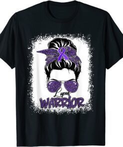 Purple Lupus Awareness Leopard Messy Bun Lupus Warrior Tee Shirt