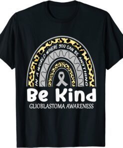 Rainbow Glioblastoma Survivor Gray Awareness Ribbon Tee Shirt