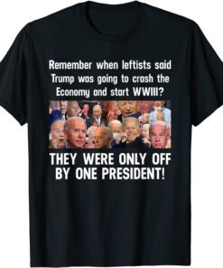 Remember When Leftists Said Trump Was Going To Crash Economy Tee Shirt