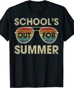 Retro Last Day Of School- Schools Out For Summer Teacher Day Tee Shirt