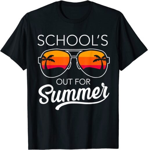 Retro Last Day Of School Schools Out For Summer Teacher Tee Shirt