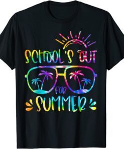 School's Out For Summer Glasses Last Day Of School Tie Dye Tee Shirt