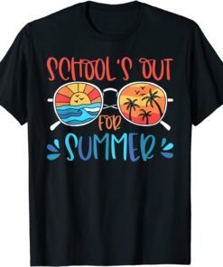 School's Out For Summer Vacation Tropical Beach Sunglasses Tee Shirt