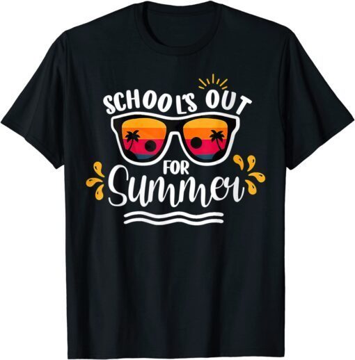 Schools Out For Summer Vintage Sunglasses For Teacher Tee Shirt