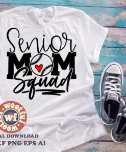 Senior Baseball Mom Squad Mother's Day Tee Shirt