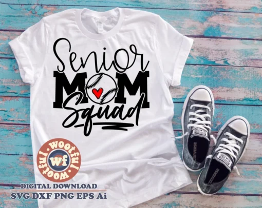 Senior Baseball Mom Squad Mother's Day Tee Shirt