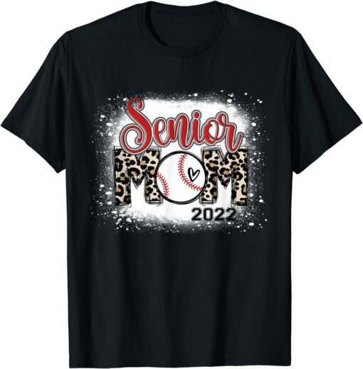 Senior Mom 2022 Bleached Baseball Mama Mom Sport Lover T-Shirt