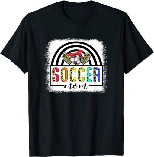 Soccer Mom Rainbow Leopard Soccer Mom Mothers Day 2022 T-Shirt