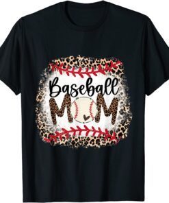 Softball Baseball Mama Leopard Teeball Mom Mother's Day Tee Shirt