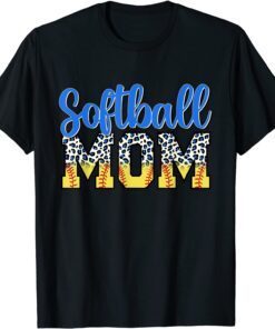 Softball Mom Baseball Mom Leopard Mother's Day 2022 Tee Shirt