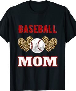 Softball Mom Leopard Ball Mom Mother's Day Tee Shirt