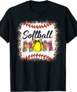 Softball Mom Leopard Baseball Mom Mother's Day 2022 Tee Shirt