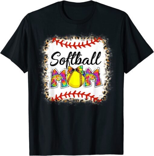 Softball Mom Leopard Baseball Mom Mother's Day 2022 Tee Shirt