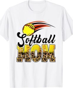 Softball Mom Leopard Baseball Mom Mother's Day T-Shirt