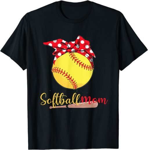 Softball Mom Leopard Mother's Day Mother's 2022 Tee Shirt