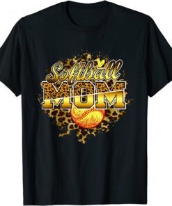 Softball Mom Leopard Softball Mom Mother's Day 2022 Tee Shirt