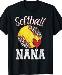 Softball Nana Leopard Tee Ball Mother's Day Tee Shirt