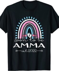 Soon To Be Amma Est 2022 Rainbow Mother's Day Tee Shirt