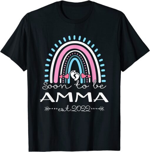 Soon To Be Amma Est 2022 Rainbow Mother's Day Tee Shirt