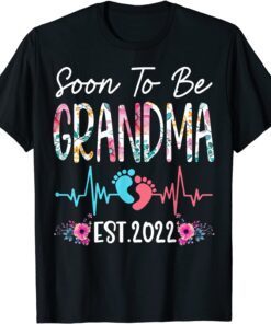 Soon To Be Grandma Est 2022 Floral Mother's Day Tee Shirt