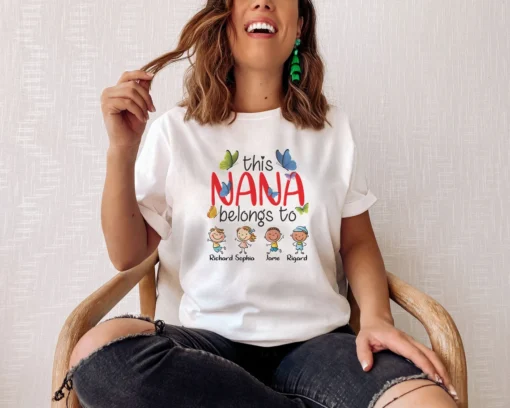 This Nana Belongs To Personalized Mothers Day Tee Shirt