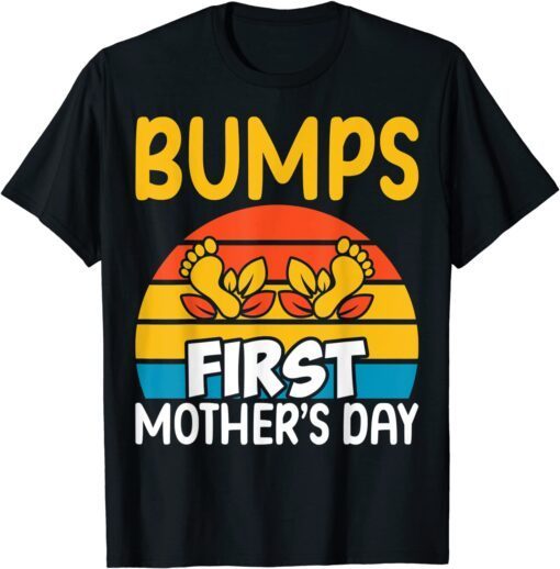 Vintage Happy Mothers Day, Bump First Pregnancy Announcement T-Shirt