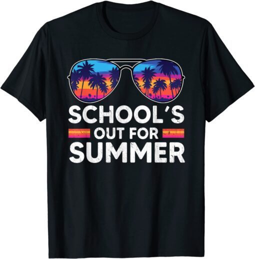 Vintage Last Day Of School Schools Out For Summer Teacher Tee Shirt