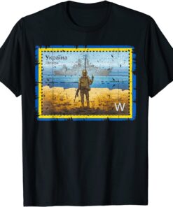 Vintage Ukraine Postage Stamp Flag Pride Army Patriot Roots T-Shirt