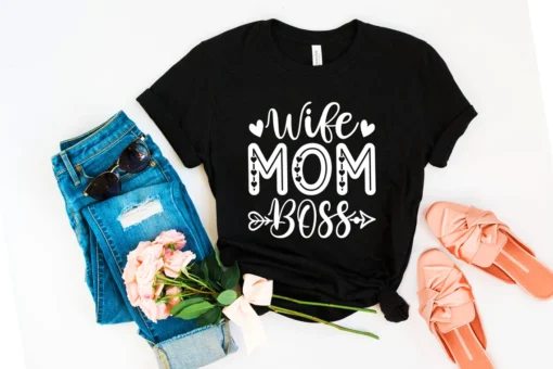 Wife Mom Boss Mother's Day Tee Shirt