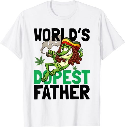 World’s Dopest Father Weed Marijuana Cannabis 2022 Frog Tee Shirt