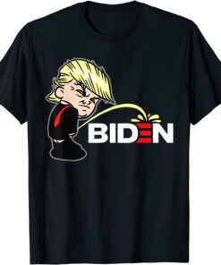 anti biden trump Peeing Pissing On biden Political T-Shirt