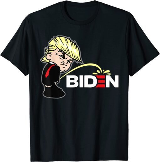 anti biden trump Peeing Pissing On biden Political T-Shirt