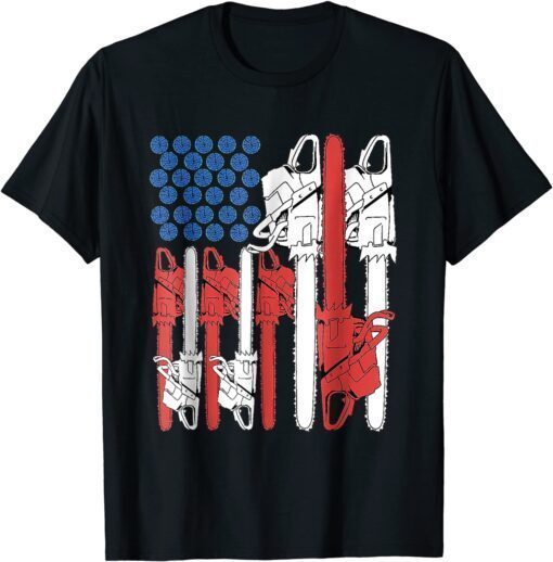 4th Of July Arboris Tree Climber Dad Chainsaw Tee Shirt