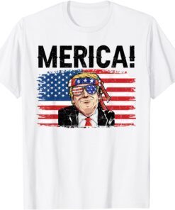 4th of July Merica Trump USA American Flag Vintage Tee Shirt