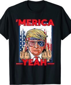 4th of July Patriotic Donald Trump 'Merica USA Flag Tee Shirt