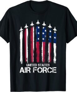 Air Force US Veterans American Flag 4th of July Patriotic Tee Shirt