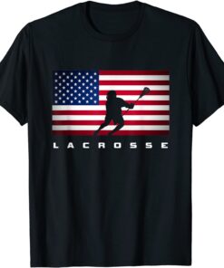 American Flag Lacrosse Apparel - US Flag Lacrosse Tee Shirt